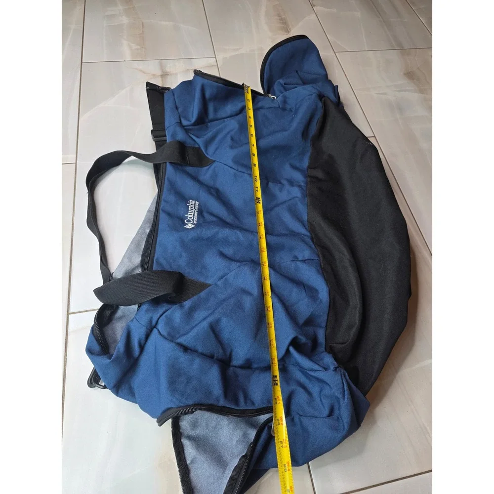 Columbia Sportswear Duffel Bag Blue Black Canvas Travel Gym Weekend Bag 26 In F2